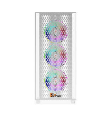 PC Power Flow White Light Mesh ATX Gaming Desktop Case White