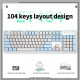 Zifriend ZT104 FURY CUBE (104 Keys) Gasket Mechanical Keyboard, Single Backlit, Hot-swappable, Sky Blue