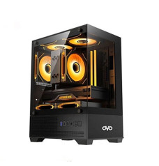 OVO CC219501-B 3X-ARGB Infinity Fan Ice Cube Button Control Mini-Tower Gaming Case