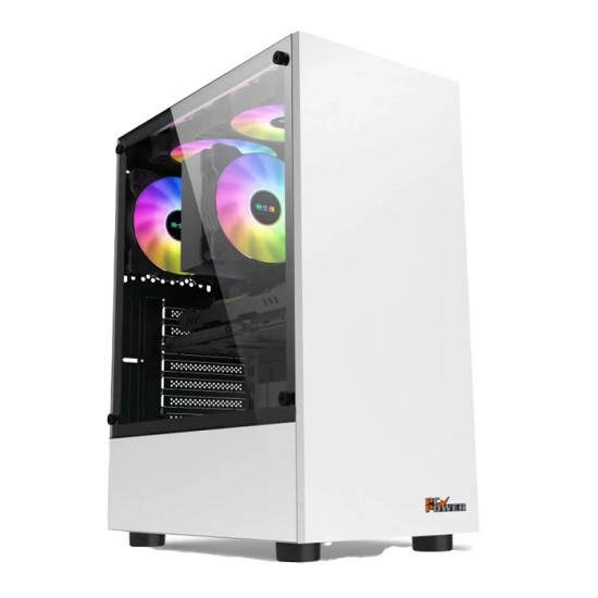 PC POWER PG100 SNOW MAN White ATX Gaming Casing With 4 X ARGB Fan