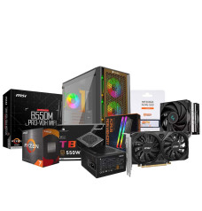 Budget PC Build AMD RYZEN 7 5700X Processor & MSI B550M Pro-VDH Wi-Fi AM4 AMD Micro-ATX Motherboard