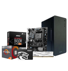 Budget PC Build AMD Ryzen 3 2200G Quad-Core Processor & MSI B450M-A PRO MAX II AMD AM4 Motherboard