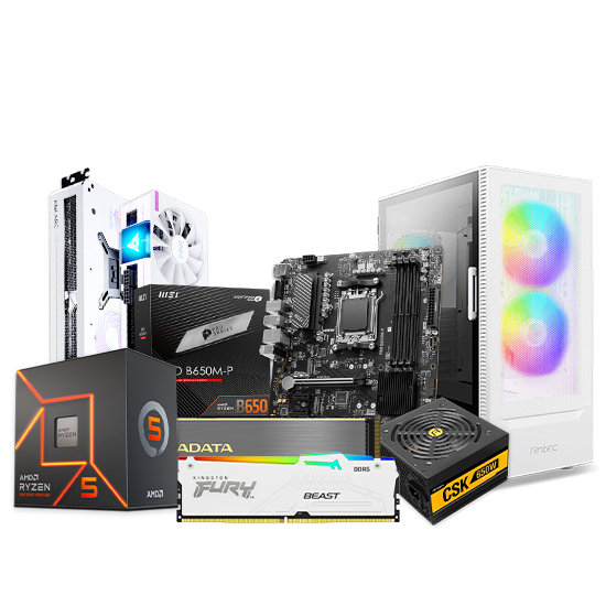 AMD Premium PC Build with Ryzen 5 7500F and MSI Pro B650M-P