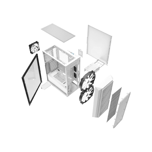 White ATX Mid-Tower Gaming Case 