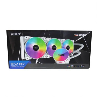PCcooler GI-CX360 ARGB 360mm AIO CPU Liquid Cooler (White)