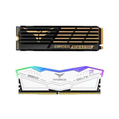 TEAM T-FORCE DELTA RGB 32GB (16GBx2) 6000MHz DDR5 RAM White & CARDEA Z44Q 2TB SSD Bundle