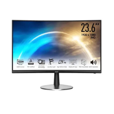 MSI PRO MP242C 23.6 Inch FHD Curved Monitor with Built-in Speakers