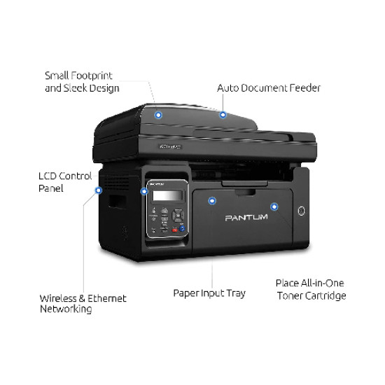 Pantum M6550NW All-in-One Laser Printer With Network & Wi-Fi (40 PPM)
